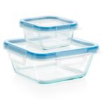 Kitchen Galaxy Glass 4-piece Square Food Storage Value Pack