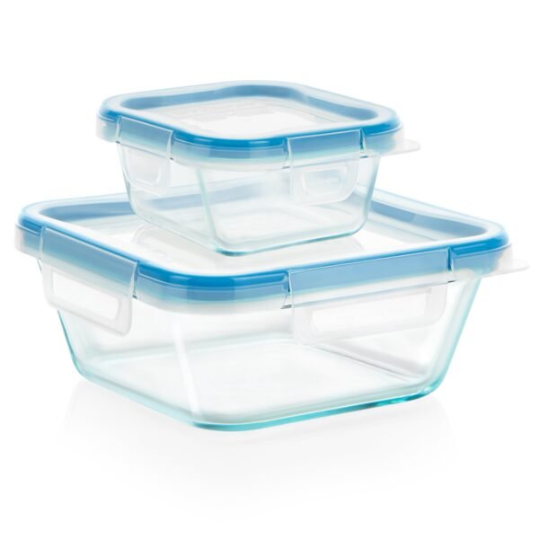 Kitchen Galaxy Glass 4-piece Square Food Storage Value Pack