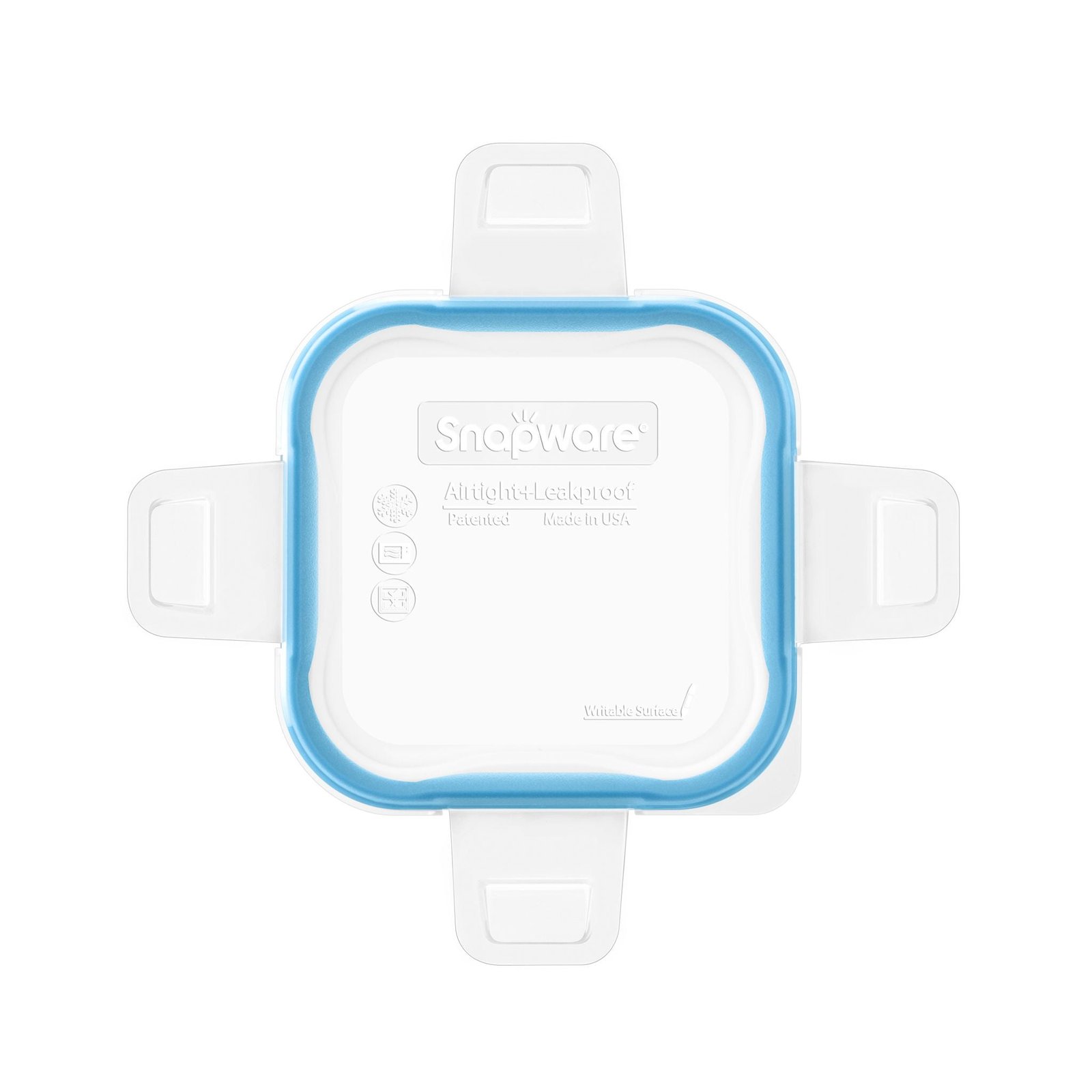 1134733_SW_Storage_Silo_Square_Saltwater-Blue_Small-Square-Lid_1.jpg Kitchen Galaxy Small Square Plastic Lid with Light Blue Seal - Image 1