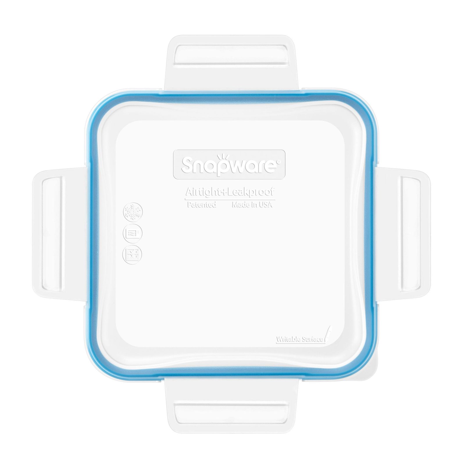 1134734_SW_Storage_Silo_Square_Saltwater-Blue_Medium-Square-Lid_1.jpg Kitchen Galaxy Medium Square Plastic Lid with Light Blue Seal - Image 1