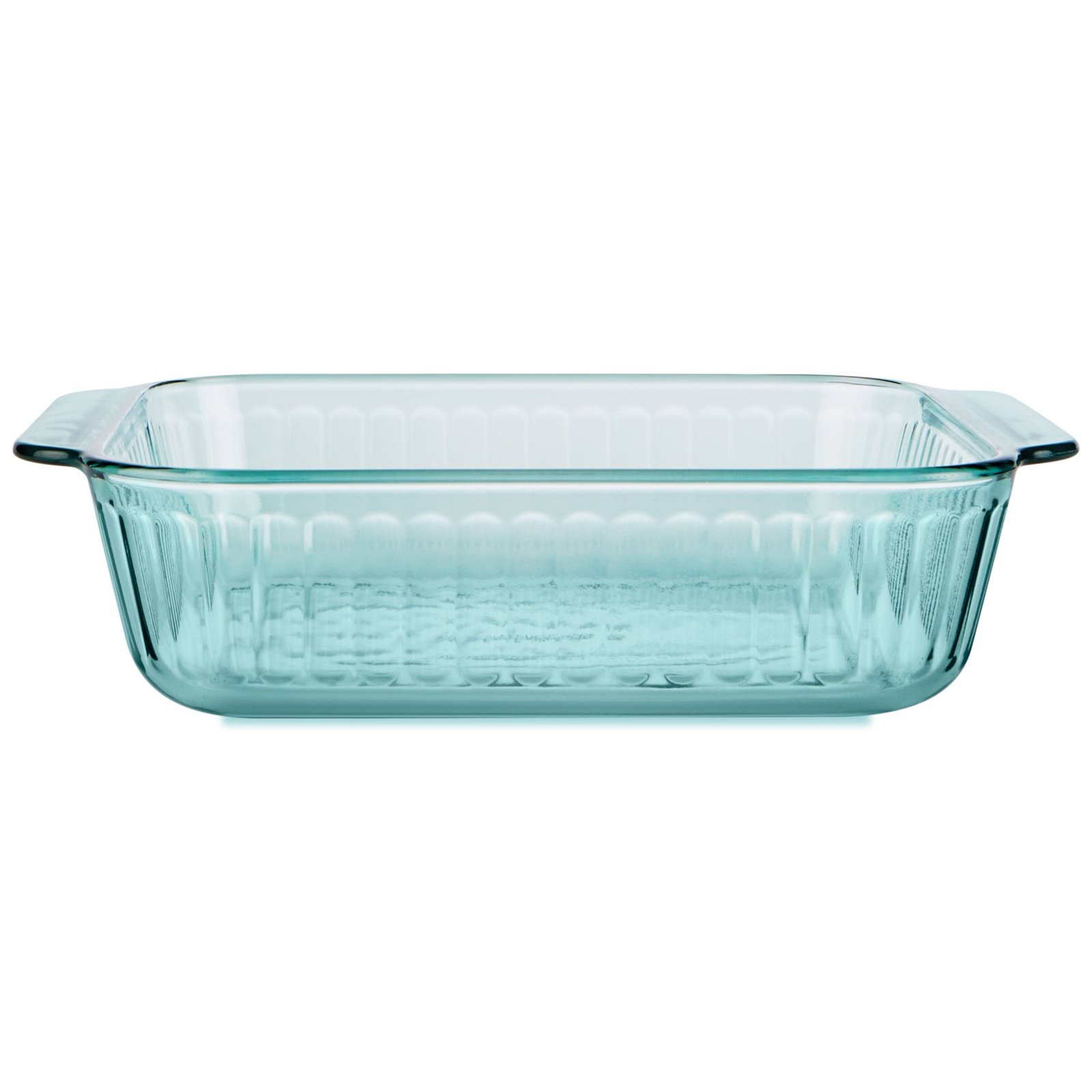 Kitchen Galaxy Sculpted Tinted Glass 8" Square Baking Dish, Aqua - Image 1