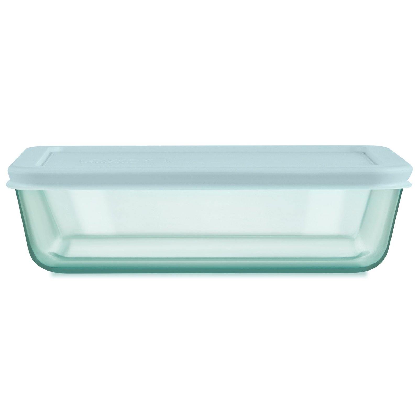 Kitchen Galaxy Tinted Glass 6-cup Rectangle Storage Container with Lid, Aqua - Image 1