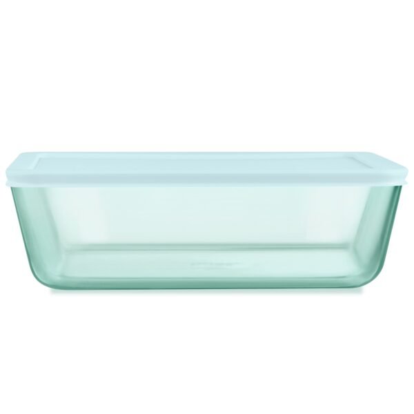 Kitchen Galaxy Tinted Glass 11-cup Rectangle Storage Container with Lid, Aqua
