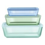 Kitchen Galaxy Tinted Glass Rectangle Storage Containers, 6-pc Set, Mixed Colors