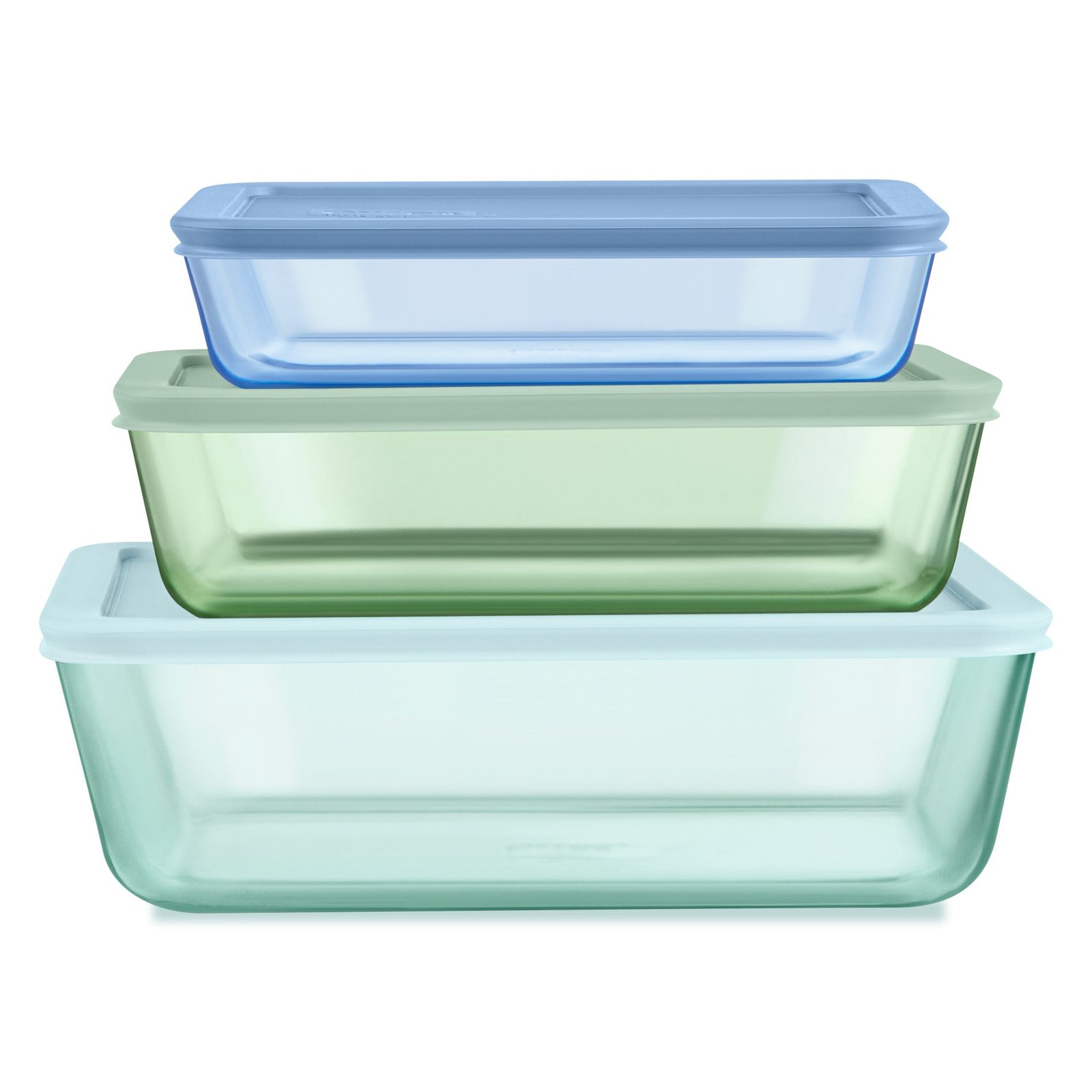 Kitchen Galaxy Tinted Glass Rectangle Storage Containers, 6-pc Set, Mixed Colors - Image 1