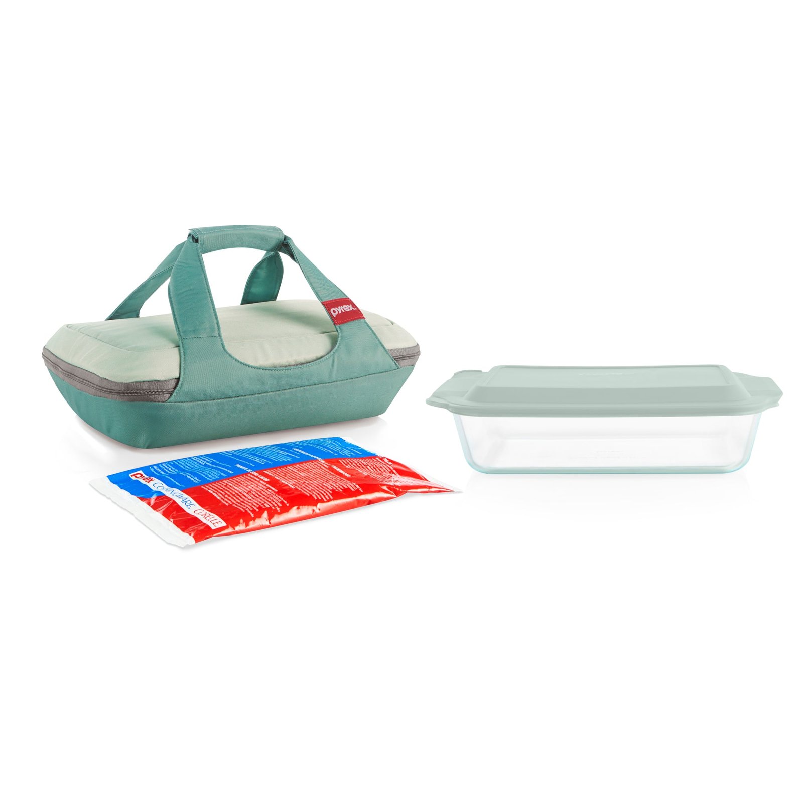 1152564_Deep_Portable_Costco_4pc-Set-US_9x13_Silo_GroupShot.jpg Kitchen Galaxy Deep Portable 4-piece Glass Baking Dish Set Portable Set, Green Sage Lid - Image 1