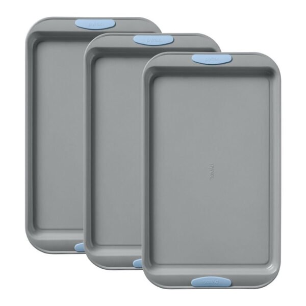 Kitchen Galaxy Metal Bakeware 3-Piece Large Cookie Sheet Set in Cerulean