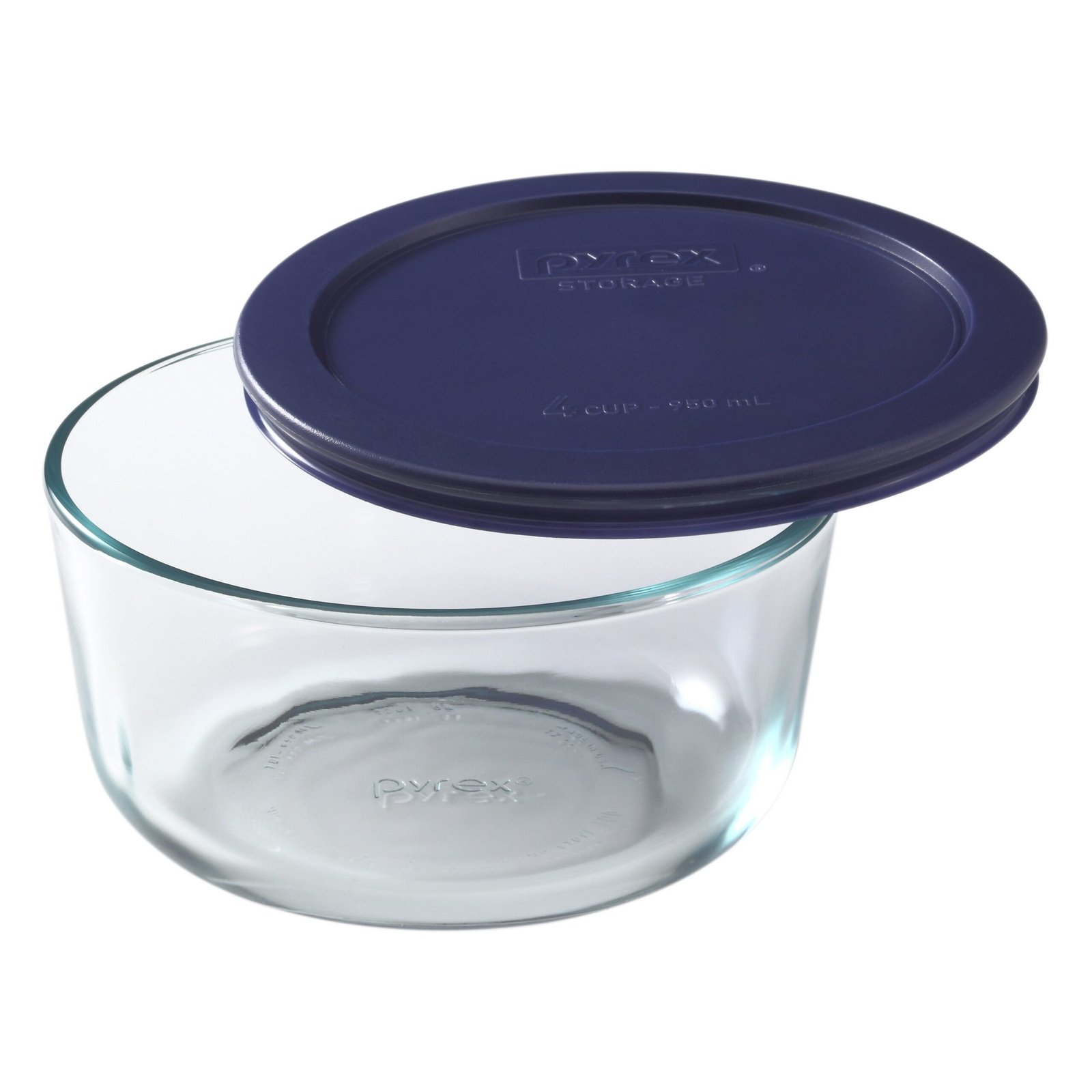 Kitchen Galaxy 4-cup Glass Food Storage Container with Blue Lid - Image 1